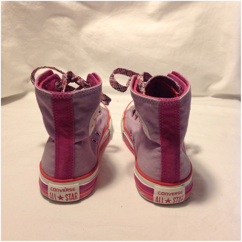 Junior's Purple Double Tongue High Top Converse - Picture 6 of 8